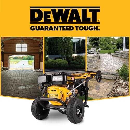 DeWalt DXPW3425E-S 3400 PSI Gas Pressure Washer, 2.5 GPM Axial Cam Pump, 208cc Recoil with Electric Start Engine, Spray Gun and Wand, 5 QC Nozzles, 5/16-in. x 25-ft. Hose, 49-State 12