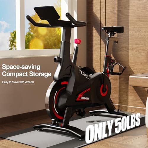 YESOUL Exercise Bike for Home – Stationary Bike with Stable Triangle Frame, Silent Magnetic Resistance, 300 lbs Capacity, Dual-Stage Drive & Alloy Flywheel, Smart APP with Scenic & Live Classes 7