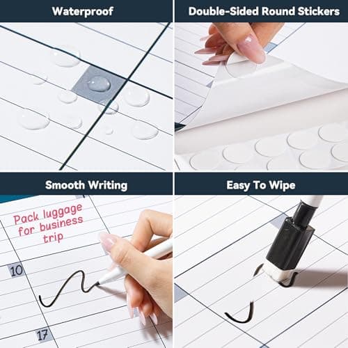 Dry Erase Calendar for Wall - Undated 3 Month Wall Calendar, 28" x 40"(Vertical), Large Wall Calendar Dry Erase for Office, Home, School 5