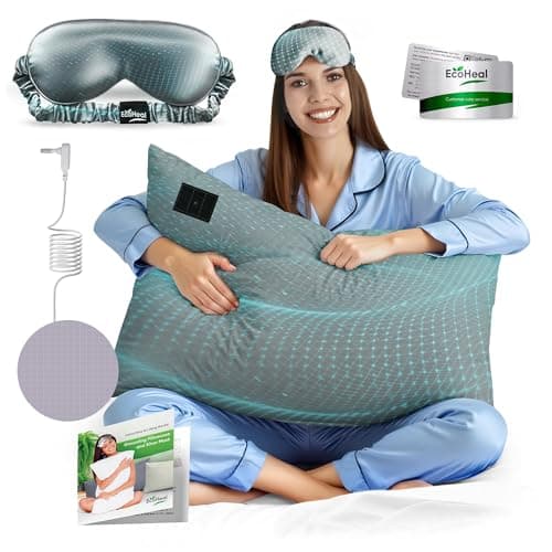 ECOHEAL Grounding Pillowcase Queen Size with 12% Silver Fiber, 4% Silk, 84% Cotton - Certified Earth Grounded Pillow Case - Conductive Pillowcase for Better Sleep - 20 x 30 Inch, Gray