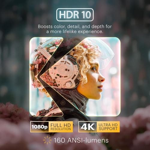 Kodak Luma 500 Mini Projector | 1080p Full HD Portable Outdoor Projector with Wi-Fi, Bluetooth, HDMI & USB | Google TV 11.0 OS, Netflix Certified, Chromecast Built-In, 150 Lumens, 150” Display 7