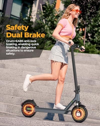 Roinside Electric Scooter for Adults - 8.5" Solid Tires, 350W Motor, Up to 19 MPH and 23 Miles Long-Range Commuting Folding E-Scooter with Dual Braking System and Smart App 6