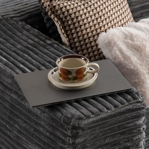 ovios 104" Cloud Boneless Couch with L-Shape Chaise,Modern Sectional Modular Sofa with Deep Seat, Upholstered Couches for Living Room Bedroom,No Assembly Required, Grey (Plush Corduroy Fabric) 8