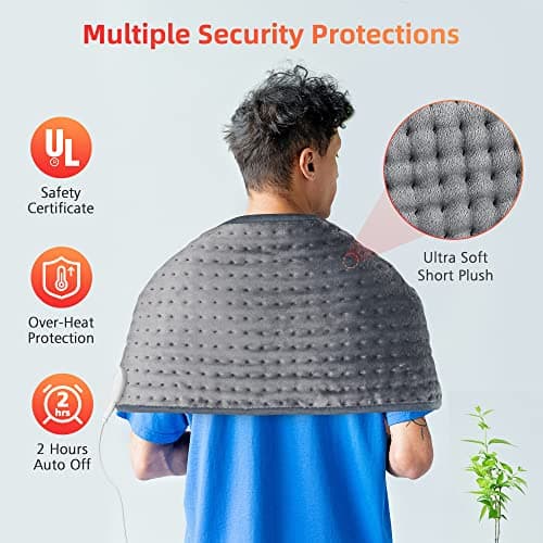 Comfier Heating Pad for Back with 6 Heat Settings & Auto Shut Off, Back Heating Pad for Lower Back Pain, Heat Pad for Back for Mom/Women, 12X24” 6