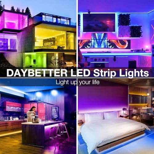 DAYBETTER LED Strip Lights 100ft, Smart Lighting with App Remote Control, RGB LED Lights for Bedroom, Music Sync Color Changing for Room Home Decor Party (1 Roll) 8
