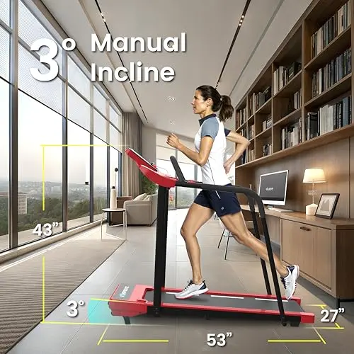 Senior Fitness Treadmill, 400 lb Capacity, Safe Design with Full-Length Rails, Low Step-Up Height, 0.3–4 MPH Motorized Walking Treadmill for Elderly, Recovery & Home Exercise 6