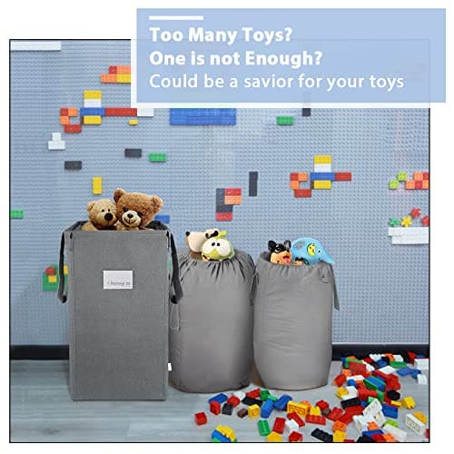 MCleanPin 210L Laundry Hamper Collapsible with 2 Washable Laundry Bags, Dirty Clothes Hamper,Laundry Basket with Handles Foldable Hamper Dorm Laundry Basket for College,Grey 5