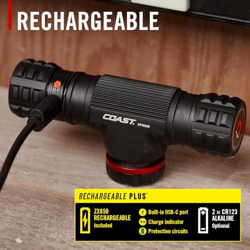 Coast XPH30R 1200 Lumen USB-C Rechargeable Dual Power Headlamp with Twist Focus Beam and Magnetic Base, 4.37 oz. - Black 5