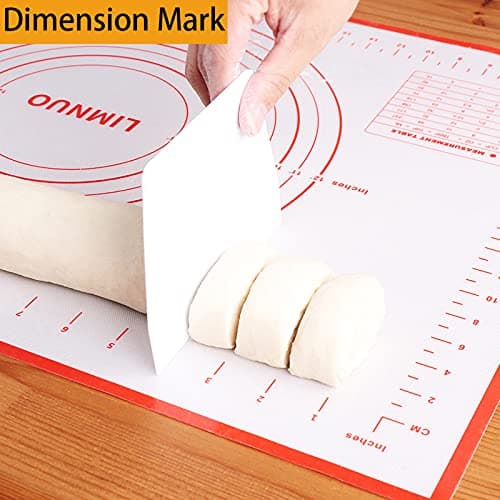 Silicone Baking Mat，Non Stick Rolling Dough with Measurements for Pie Pizza Cookies Fondant Making，Extra Thick Non Slip Silicone Pastry Mat (Red, M-16"×20") 6