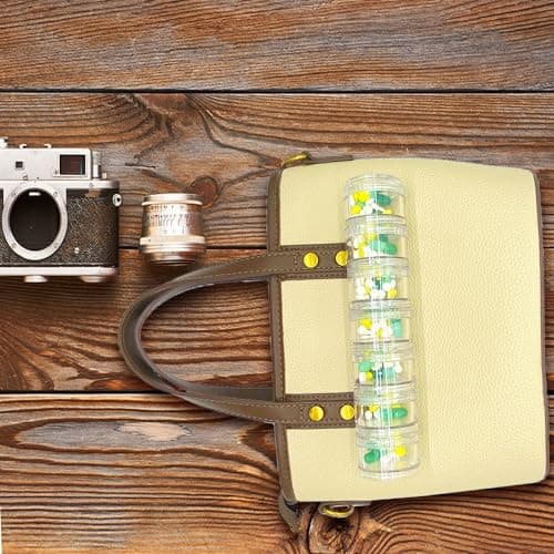 HaiSea Weekly Travel Pill Planner-Monthly Pill Organizer, Daily Month Pill Box-Separate AM/PM Compartments Colors Vary 8