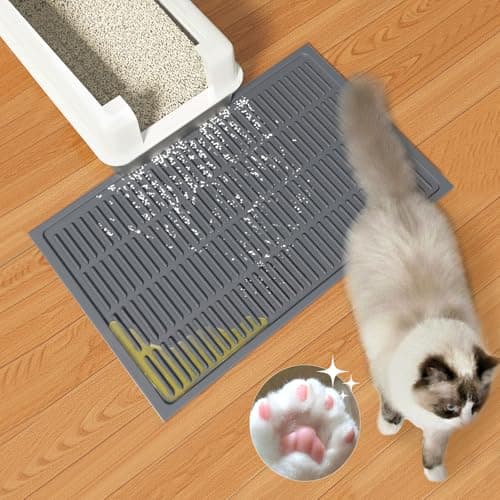 PetNova Silicone Cat Litter Mat with Deep Grooves - Waterproof & Easy-Rinse Design Traps Litter to Keep Floors Clean and Save You Cleaning Time