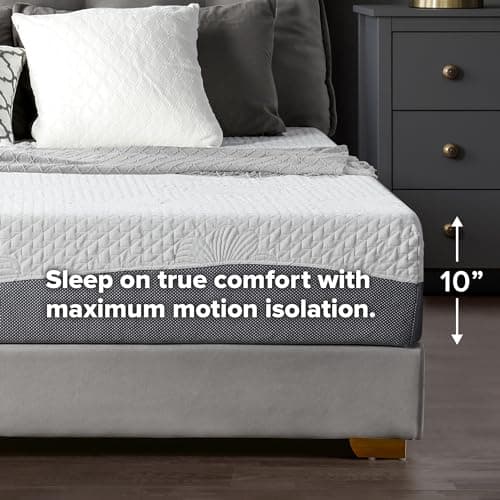 Olee Sleep Full Mattress, 10 Inch Gel Memory Foam Mattress, Gel Infused for Comfort and Pressure Relief, CertiPUR-US Certified, Bed-in-a-Box, Medium Firm, Grey, Full Size 7