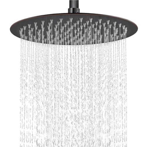 Midanya Round Rainfall Shower Head High Pressure Stainless Steel Waterfall Large Rain Shower Head Ultra Thin Design,Oil Rubbed Bronze 12 Inch