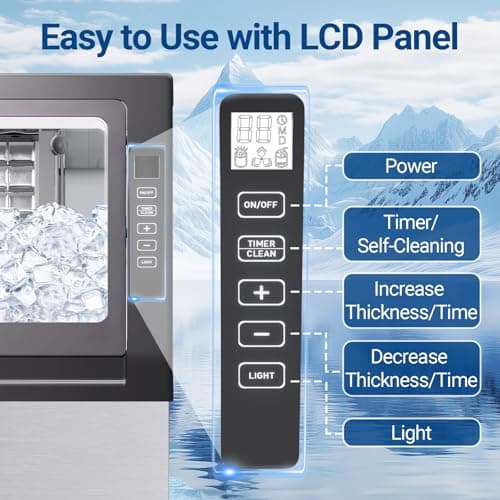 Erivess Commercial Ice Maker Machine, 100LBS/24H with 20lbs Storage, Stainless Steel Freestanding & Under Counter Ice Maker with Self-Cleaning, 36 Cubes in 11Mins, for Bar/Cafe/Restaurant 5