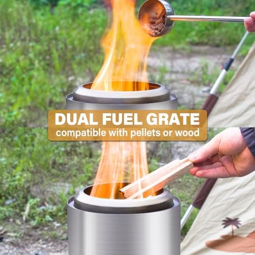 HGD Tabletop Fire Pit, Smokeless Firepit Outdoor, Mini Fire Pit for with Carry Bag for Camping Backyard Patio Garden Picnic, Silver 5