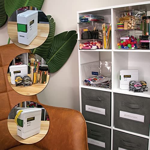 LABELWORKS Epson LW-C410PX Portable Bluetooth Label Machine Printer for Home and Office – Efficient, Create Sticker Labels for Crafts and Organization, Designer Tape Supported, App Compatible 7