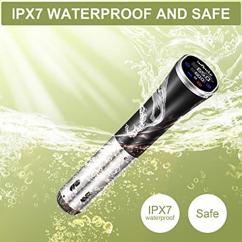 Sous Vide, Wancle Sous Vide Cooker 1100W IPX7 Waterproof Thermal Immersion Circulator With Reservation Function, Easy to store 6