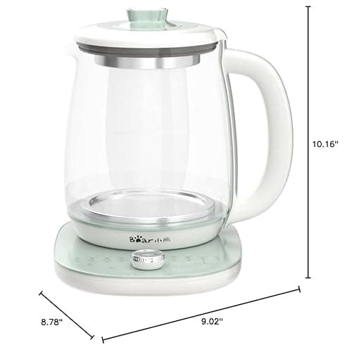 Bear YSH-C18S2 Health Pot, Electric Kettle Tea Maker with Infuser, Glass Kettle & Stew Pot, 16 Menus 1.8L 120V, Green 9