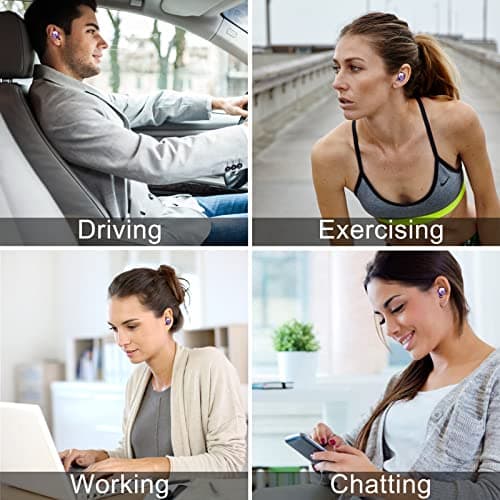 ELOVEN Wireless Earbuds Deep Bass Stereo Sound Bluetooth Earbuds 120H True Wireless Headphones with Ear Caps (S/M/L) for Samsung S26/S25/S24/S23/S22 Ultra Z Flip 5/4/3/Fold 5/4 iPhone 17/16/15 Purple 7