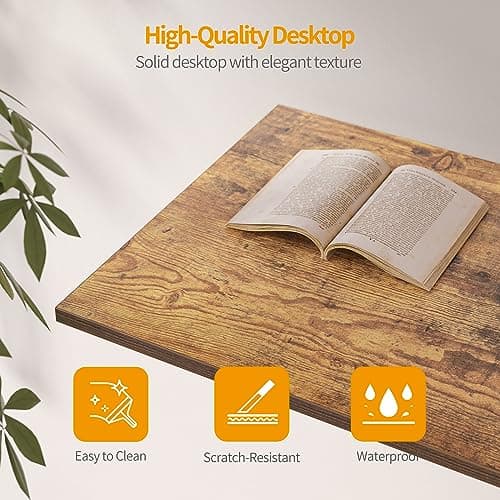 CubiCubi Computer Desk with 2 Drawers, 40 Inch Small Home Office Desk Study Writing Table, Rustic Brown 7