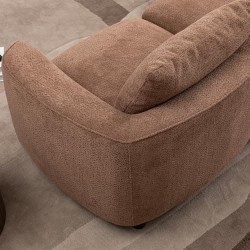 YOPENG 108" Modular Sectional Sofa with Chaise Lounge, Luxury Curved Sofa, Modern L Shaped Upholstered Boucle Couches, Minimalist 3 Seater Sofas for Living Room Apartment Office, Camel 5