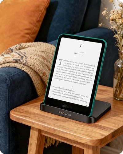 Stouchi Foldable Wireless Charging Dock Compatible with Kindle Paperwhite Signature Editions (2022 & 2024) and Colorsoft Signature Edition, Samsung Ebook，USB-C Charger Stand, Ready-to-Gift