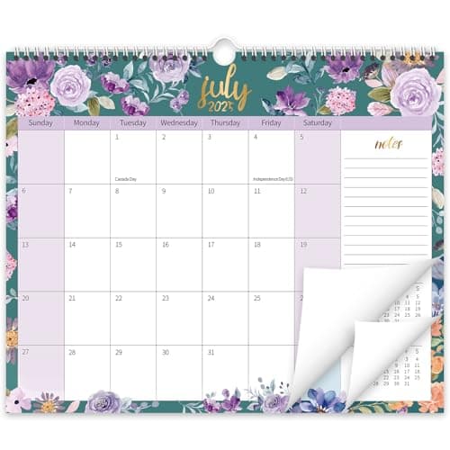 OuMuaMua Wall Calendar 2025, Calendar Wall 2025, 18 Months Hanging Calendar Jan. 2025 to June. 2026, 14” x 11.5” Monthly Planner Wall with Thick Paper for Office School Home Teacher Academic