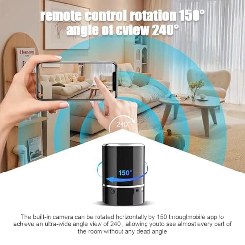 LVBOAT 32GB HD1080P Camera in Bluetooth Speaker,Nanny Cam with WiFi,Wireless Security Cameras for Home Offices Store,Motion Activated 240° Viewing Angle,Baby Monitor,Pet Camera with App 5