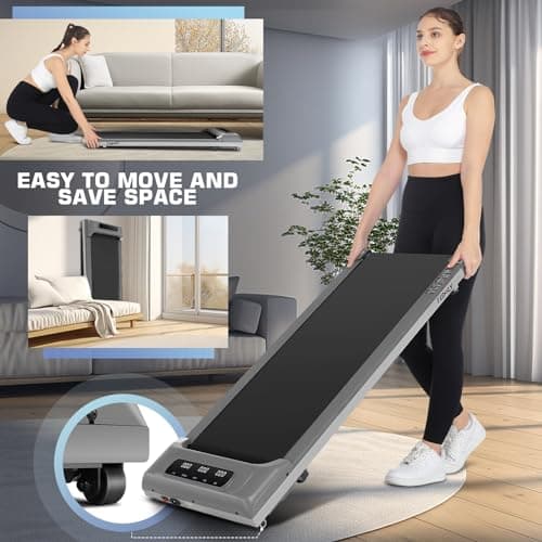Walking Pad Under Desk, Funmily 2.5hp Small Treadmill for Home/Office, 2024 Upgrade 3-in-1 Mini Treadmill with App, Remote Control, LED Display, 300 Lb Capacity 6