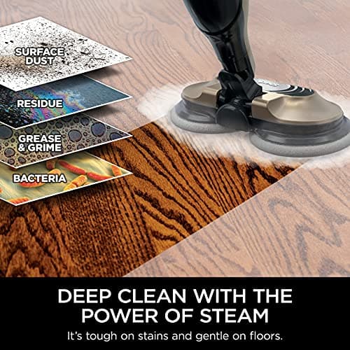 Shark S7001 Mop Scrub & Sanitize at The Same Time, Designed for Hard Floors, with 4 Dirt Grip Soft Scrub Washable Pads, 3 Steam Modes & LED Headlights, Gold (Renewed) 9