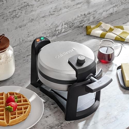 Cuisinart Round Flip Belgian Waffle Maker, 1" thick Belgian-style Waffle, WAF-F30NAS 6