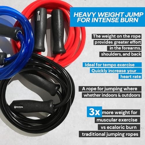 Elite Jumps Muay Thai 2.0 Weighted Jump Rope - Designed for High-Intensity Training, Muay Thai, & MMA Workouts - Heavy 1.3lb PVC Jump Ropes for Fitness 7