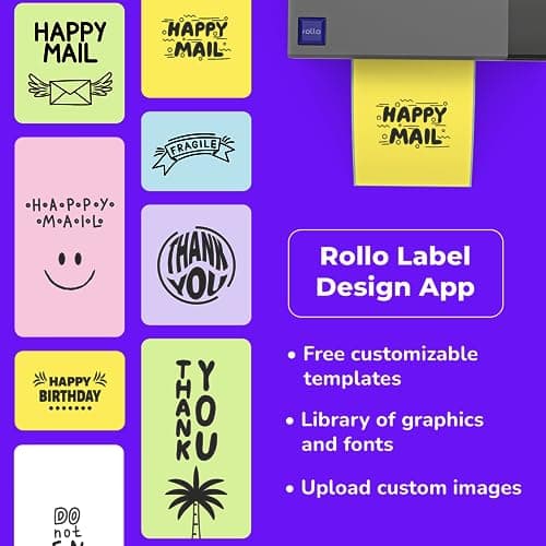Rollo USB Shipping Label Printer - Commercial Grade 4x6 Thermal Label Printer for Shipping Packages - High Speed Custom Sticker Label Maker for Small Business - Supports Windows & Mac 8