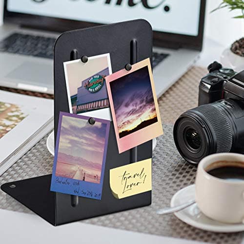 Acrimet Steel Metal Bookends for Shelves, Heavy Duty, for Large Books, 6 7/8" Tall X 4" Wide X 4 1/2" Deep, Black Colored, 1 Pair 5