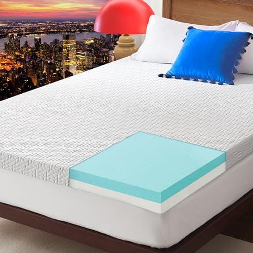 4 Inch Mattress Topper Memory Foam Queen Size Gel Mattress Pad Cover with 18" Deep Pocket for Back Pain Bed Topper with Removable Cover