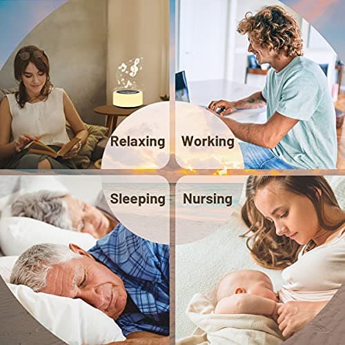 Soother Sleep Sound Machine Night Light White Noise Machine with 30 Soothing Sounds & 12 Color Night Lights for Baby Kids Adults Brown Noise Machine with Timer & Continuous Play for Home Travel Office 7