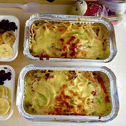 BBQMFG Disposable Loaf Pan with Lid for Baking - 1.5 Lb Disposable Bread Pans - Meatloaf Pans – 50 Aluminum Foil Pans and 50 Clear Lids - Perfect for Baking Cakes, Bread, Meatloaf… 5