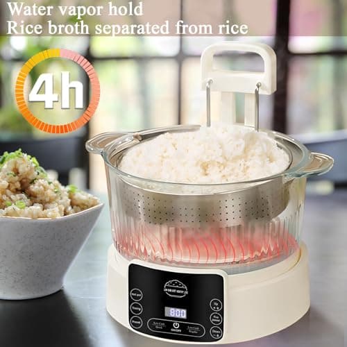 Low Carb Rice Cooker,3L Multifunction Smart Rice Cooker - 4H Keep Warm,Digital Display,Timer & Reservation Function,Suitable for Cooking,Simmering,Stewing,and Steaming 5