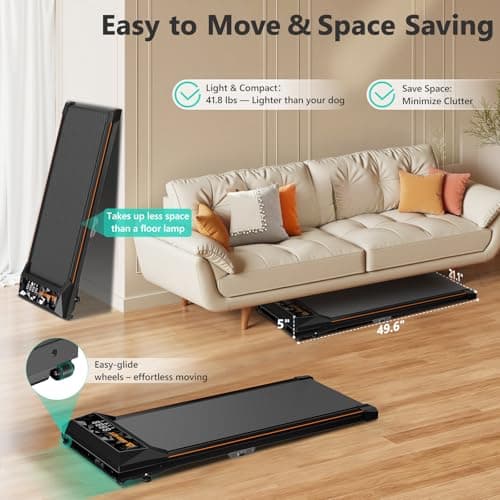 Walking Pad with Incline, Under Desk Treadmill, Portable Treadmills for Home Office, 4 in 1 Walking Running Machine Manual Incline, Compact Treadmill 265LB Capacity with Remote Control 8
