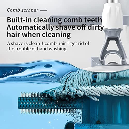 Michao Spin Mop Bucket Deluxe 360 Spinning Floor Cleaning System with 6 Microfiber Replacement Head Refills,62" Extended Handle,4X Wheel for Home Cleaning 4