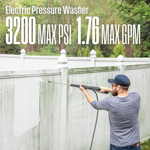 Westinghouse WPX3200e Electric Pressure Washer, 3200 Max PSI and 1.76 Max GPM, Induction Motor, Onboard Soap Tank, Spray Gun and Wand, 5 Nozzle Set, for Cars/Fences/Driveways/Homes/Patios/Furniture 5