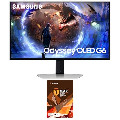 Samsung LS27DG602SNXZA 27 Inch Odyssey OLED QHD 360Hz Gaming Monitor with 1 Year Amber Protection Extension Plan (2024)