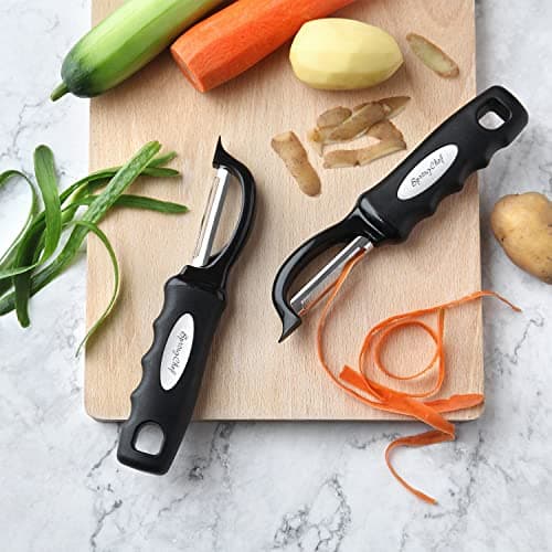 Spring Chef Premium Swivel Vegetable Peeler, Soft Grip Handle and Ultra Sharp Stainless Steel Blades - Perfect Kitchen Peeler For Veggie, Fruit, Potato, Carrot, Apple - Black - Set of 2 7