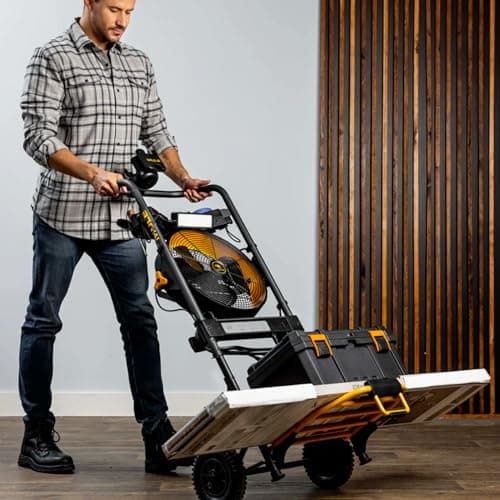 Mule 52000-01 300 lbs. Capacity Hand Truck 5-in-1 Mobile Workshop with Integrated 3-Speed Fan and LED Light 10