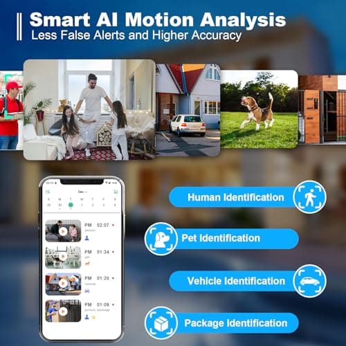Security Cameras Wireless Outdoor, 2K Battery Powered WiFi Cameras for Home Security with AI Motion Detection, Color Night Vision, Spotlight, Siren, Waterproof, SD/Cloud Storage 5