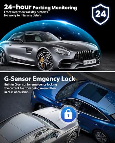 Dash Cam Front and Rear 4K/1080P, Dash Camera for Cars Build in WiFi, Full HD Dash Cam with APP Control, 3.94'' IPS Screen Dash Camera with 32GB SD Card, G-Sensor, 24Hr Parking Mote, Loop Recording 5