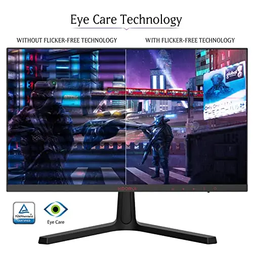 KOORUI 24 Inch Computer Monitor -FHD 1080P Gaming Monitor 165Hz VA 1ms, AdaptiveSync Technology, LED Monitors with Ultra-Thin, HDMI X2 /DP, VESA Compatible, Tilt Adjustable, Eye Care 24E4 5