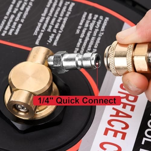 Tool Daily 15 Inch Pressure Washer Surface Cleaner with 3 Wheels, 2 Extension Wands, Surface Cleaner for Pressure Washer Attachment for Concrete, Driveway, Sidewalk, Patio, 3600 PSI 5