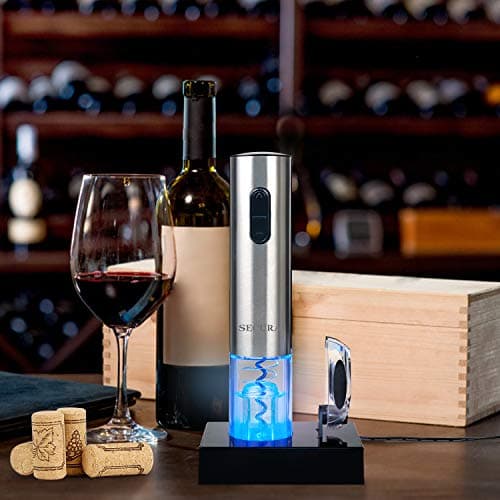 Secura Electric Wine Opener, Automatic Electric Wine Bottle Corkscrew Opener with Foil Cutter, Rechargeable (Stainless Steel) 5