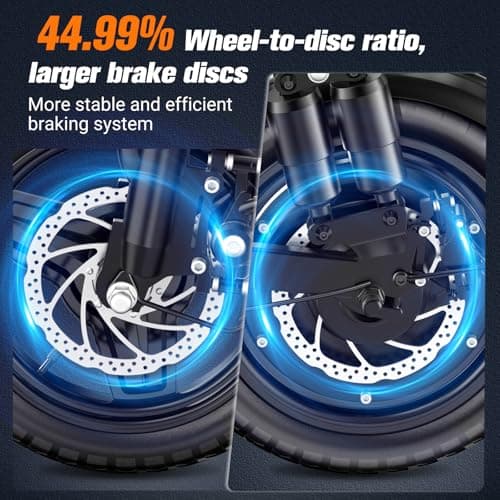 Electric Scooter Adults, 1300W/900W Peak Motor, Electric Scooter with Seat, 48V 13Ah/10.4Ah Battery, 14" Tires, 35/28 Miles Range, 20 MPH, 330 LBS Load, Dual Braking (10.4Ah-Black, 900W 10.4Ah) 6